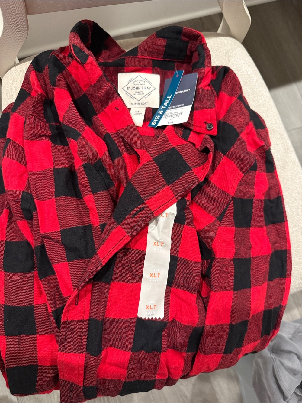 St. John's Bay Red & Black Buffalo Plaid Button-Down Shirt